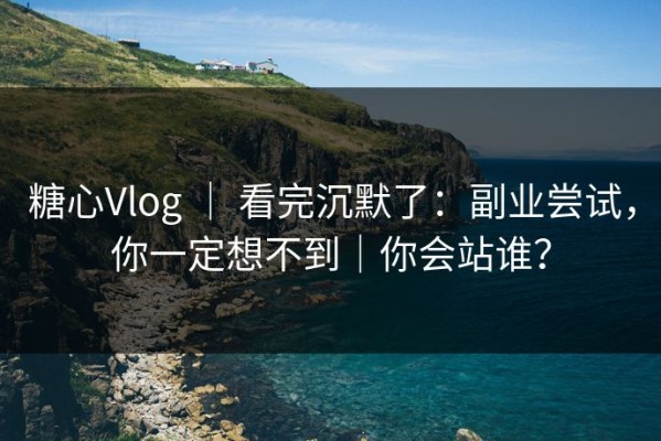 糖心Vlog ｜ 看完沉默了：副业尝试，你一定想不到｜你会站谁？