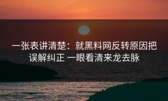 一张表讲清楚：就黑料网反转原因把误解纠正 一眼看清来龙去脉