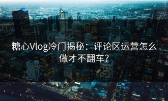 糖心Vlog冷门揭秘：评论区运营怎么做才不翻车？