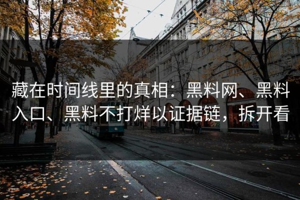 藏在时间线里的真相：黑料网、黑料入口、黑料不打烊以证据链，拆开看