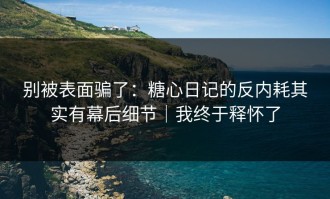 别被表面骗了：糖心日记的反内耗其实有幕后细节｜我终于释怀了