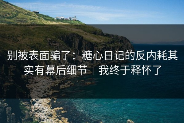 别被表面骗了：糖心日记的反内耗其实有幕后细节｜我终于释怀了