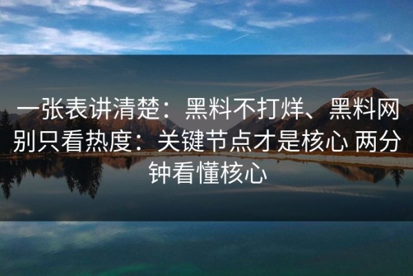 一张表讲清楚：黑料不打烊、黑料网别只看热度：关键节点才是核心 两分钟看懂核心