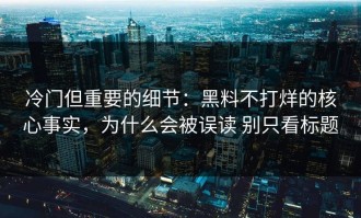 冷门但重要的细节：黑料不打烊的核心事实，为什么会被误读 别只看标题
