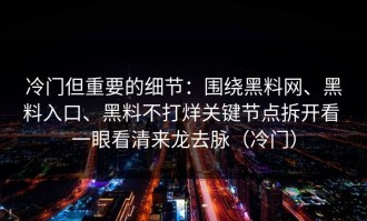 冷门但重要的细节：围绕黑料网、黑料入口、黑料不打烊关键节点拆开看 一眼看清来龙去脉（冷门）