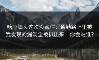 糖心镜头这次没藏住：通勤路上里被我发现的漏洞全被扒出来｜你会站谁？