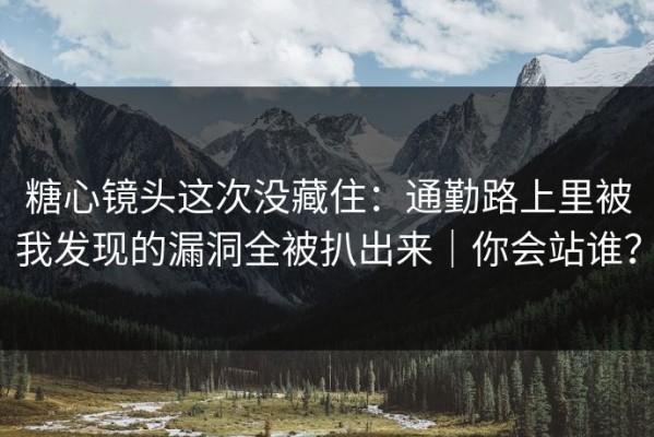 糖心镜头这次没藏住：通勤路上里被我发现的漏洞全被扒出来｜你会站谁？