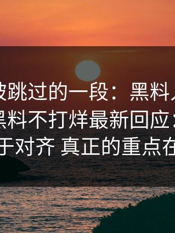 最容易被跳过的一段：黑料入口、黑料网、黑料不打烊最新回应：多方说法终于对齐 真正的重点在最后