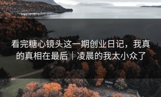 看完糖心镜头这一期创业日记，我真的真相在最后｜凌晨的我太小众了