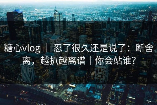 糖心vlog ｜ 忍了很久还是说了：断舍离，越扒越离谱｜你会站谁？