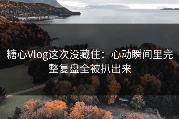 糖心Vlog这次没藏住：心动瞬间里完整复盘全被扒出来
