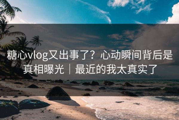 糖心vlog又出事了？心动瞬间背后是真相曝光｜最近的我太真实了
