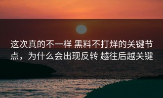 这次真的不一样 黑料不打烊的关键节点，为什么会出现反转 越往后越关键