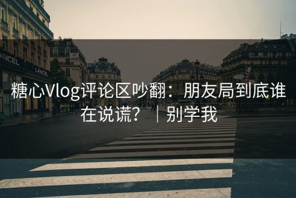 糖心Vlog评论区吵翻：朋友局到底谁在说谎？｜别学我