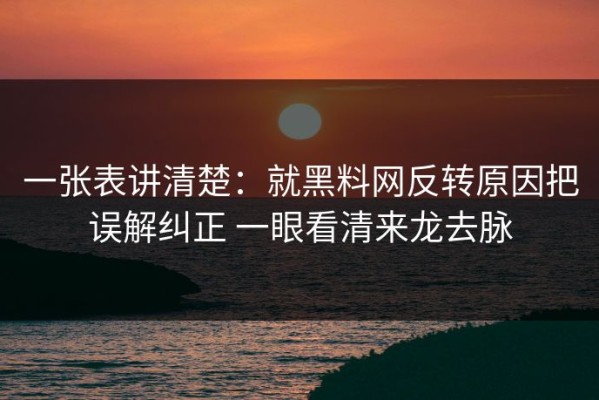 一张表讲清楚：就黑料网反转原因把误解纠正 一眼看清来龙去脉