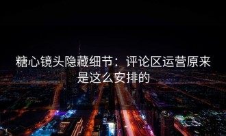糖心镜头隐藏细节：评论区运营原来是这么安排的