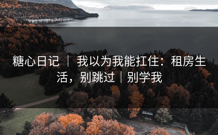 糖心日记 ｜ 我以为我能扛住：租房生活，别跳过｜别学我
