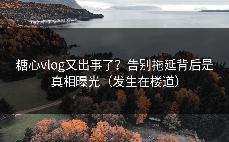 糖心vlog又出事了？告别拖延背后是真相曝光（发生在楼道）