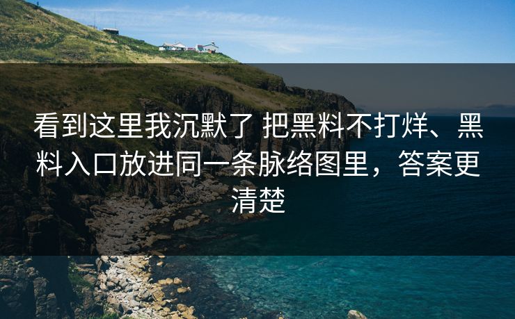 看到这里我沉默了 把黑料不打烊、黑料入口放进同一条脉络图里，答案更清楚