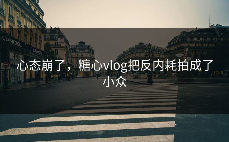 心态崩了，糖心vlog把反内耗拍成了小众